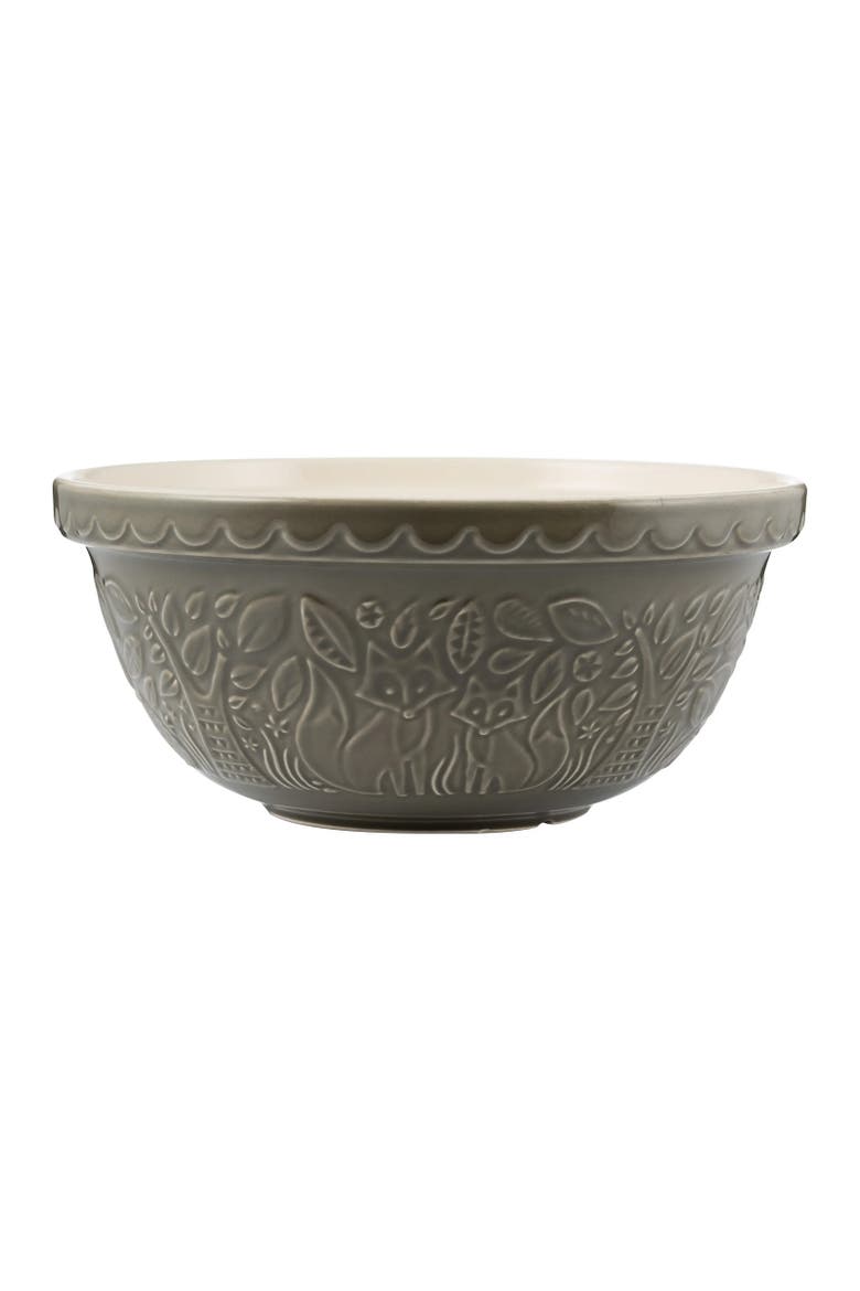 In The Forest Fox Size 12 Mixing Bowl, Gray, 4.25 Quart, Main, color, Grey