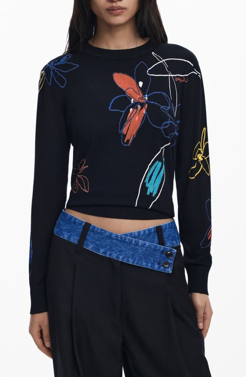 Floral Crewneck Sweater