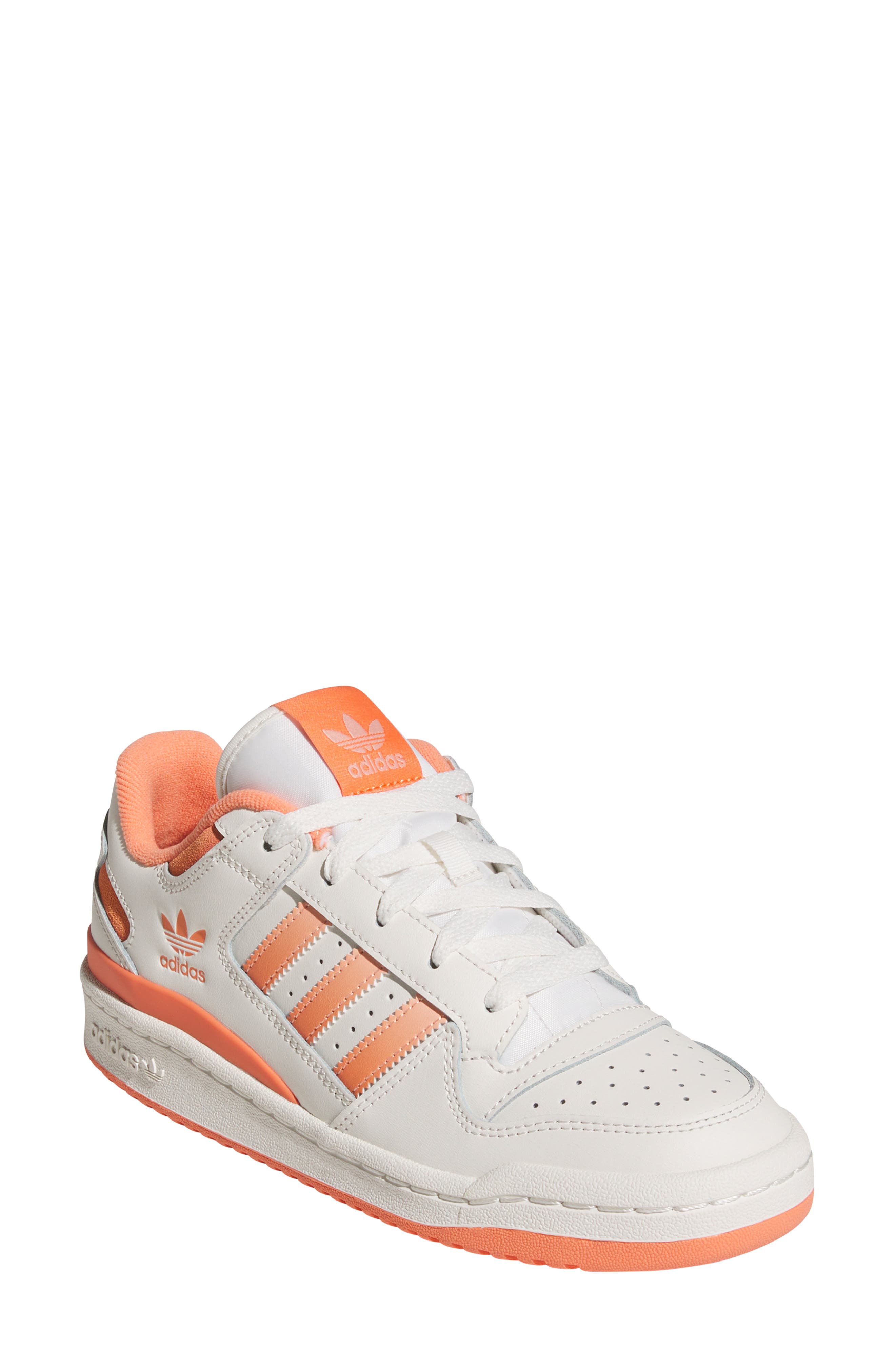 adidas Forum Low CL Basketball Sneaker, Main, color, Cloud White/ Pink/ Semi Coral