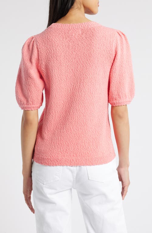 Shop Caslonr Caslon(r) Novelty Short Sleeve Cotton Sweater In Pink Geranium