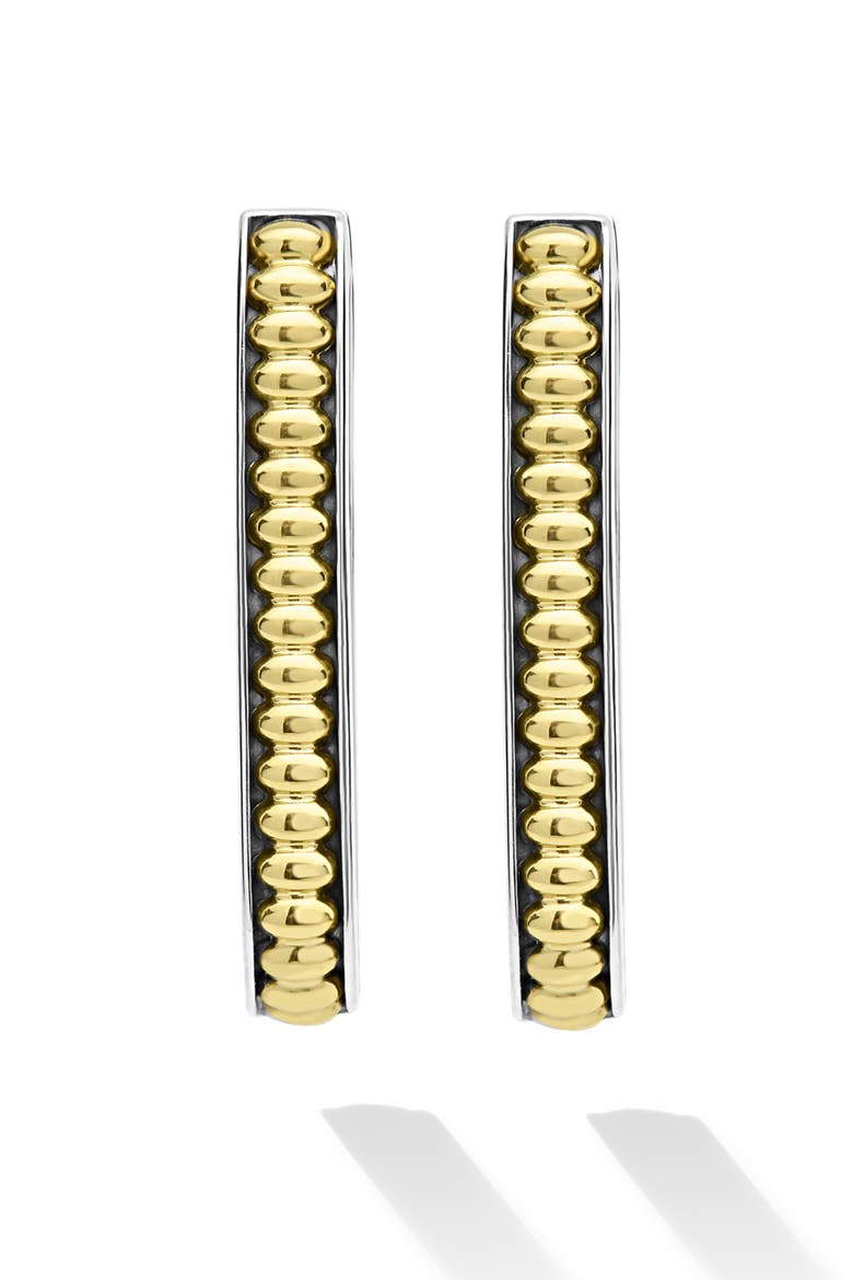 Large Two-Tone Linear Hoop Earrings, Alternate, color, TWO TONE