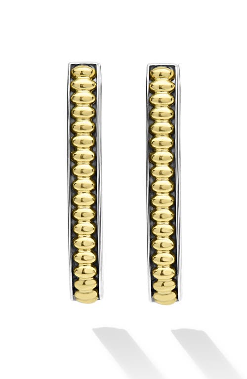 Lagos Large Two-tone Linear Hoop Earrings In Gold