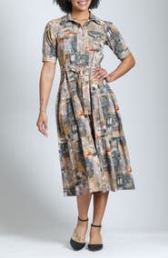 APNY Tiered Midi Dress with Removable Sash