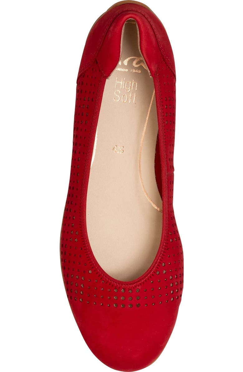 ara Sarah Perf Flat, Alternate, color, Flame Red