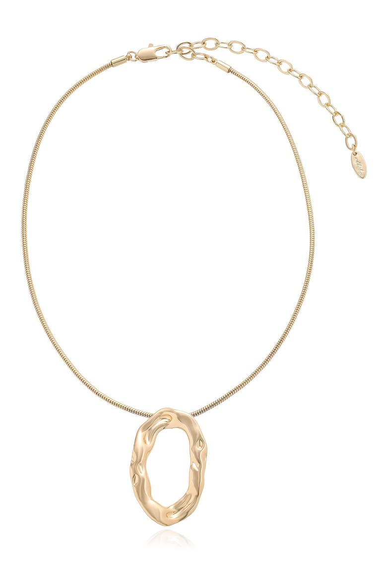 Molten Oval Pendant Necklace, Alternate, color, GOLD