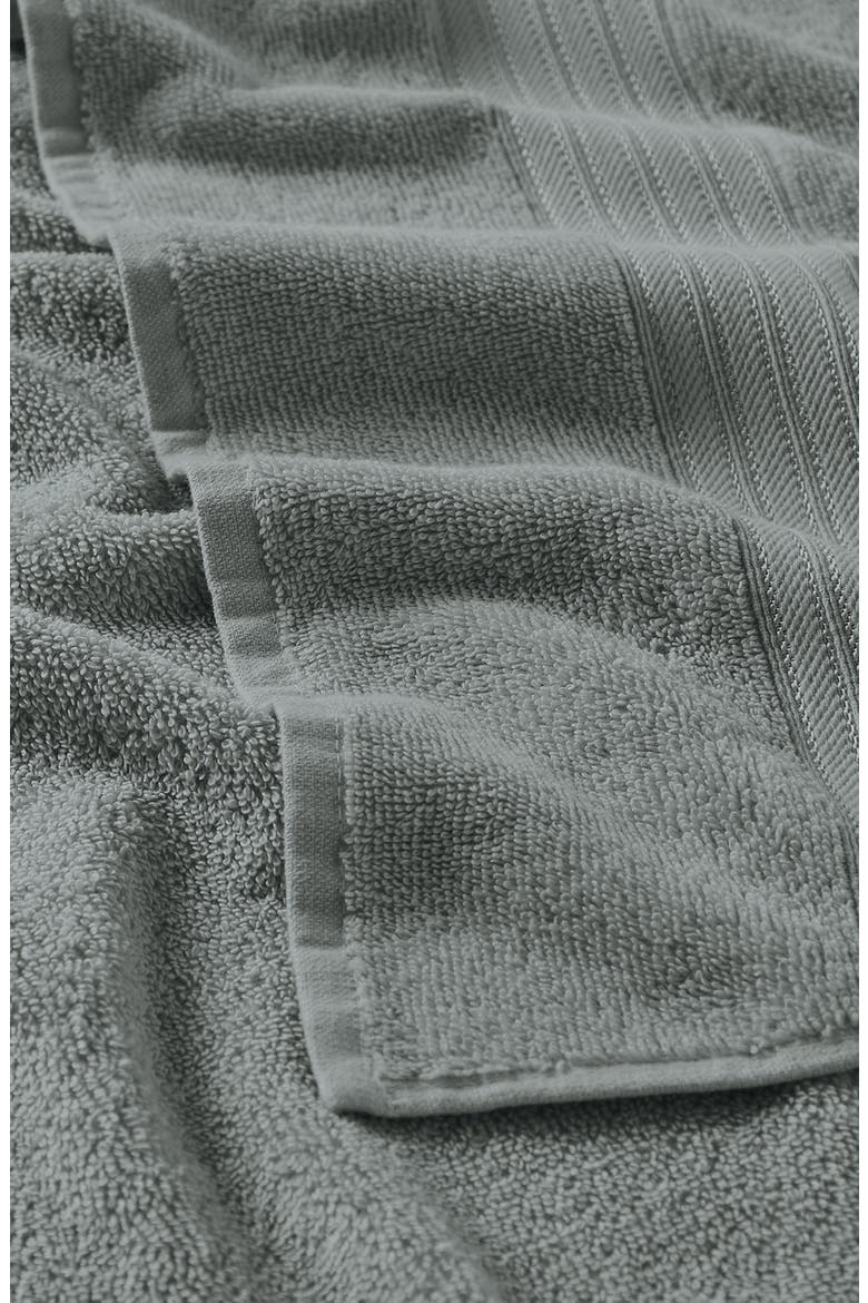 Quick-Dry Cotton 6-Pack Hand Towel Set, Alternate, color, STEEL BLUE