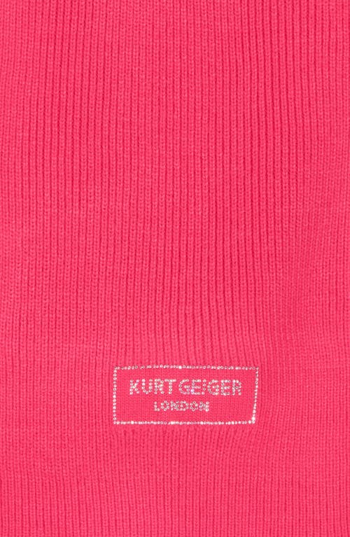 Kurt Geiger London Crystal Logo Scarf In Pink