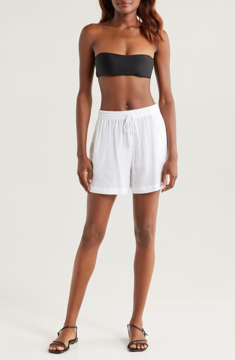 Nordstrom Cover-Up Drawstring Shorts, Main, color, White