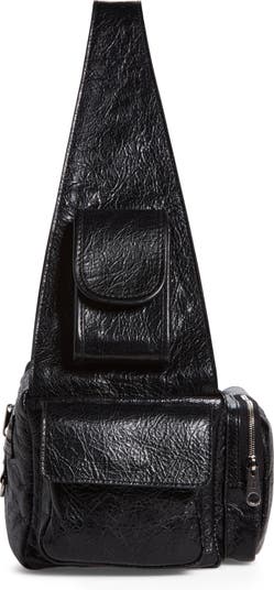 Small Superbusy Crinkle Leather Sling Bag