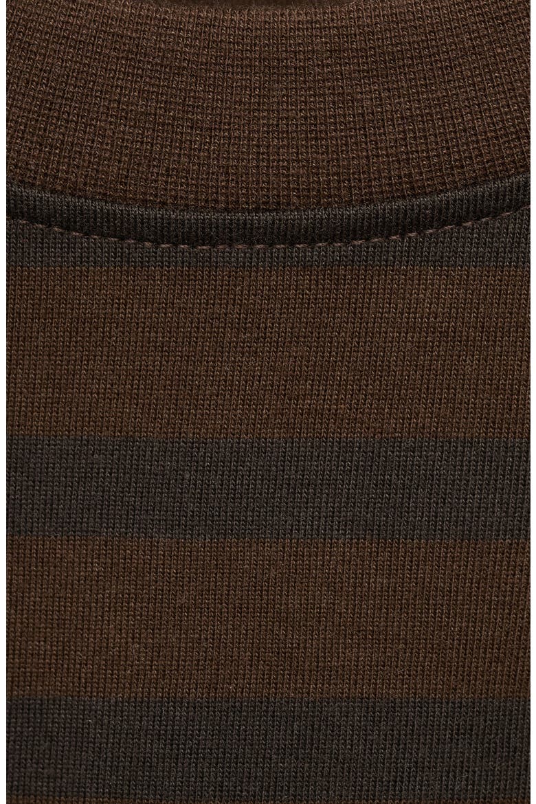 Stripe Relaxed Fit Cotton Crewneck Shirt, Alternate, color, MEDIUM BROWN