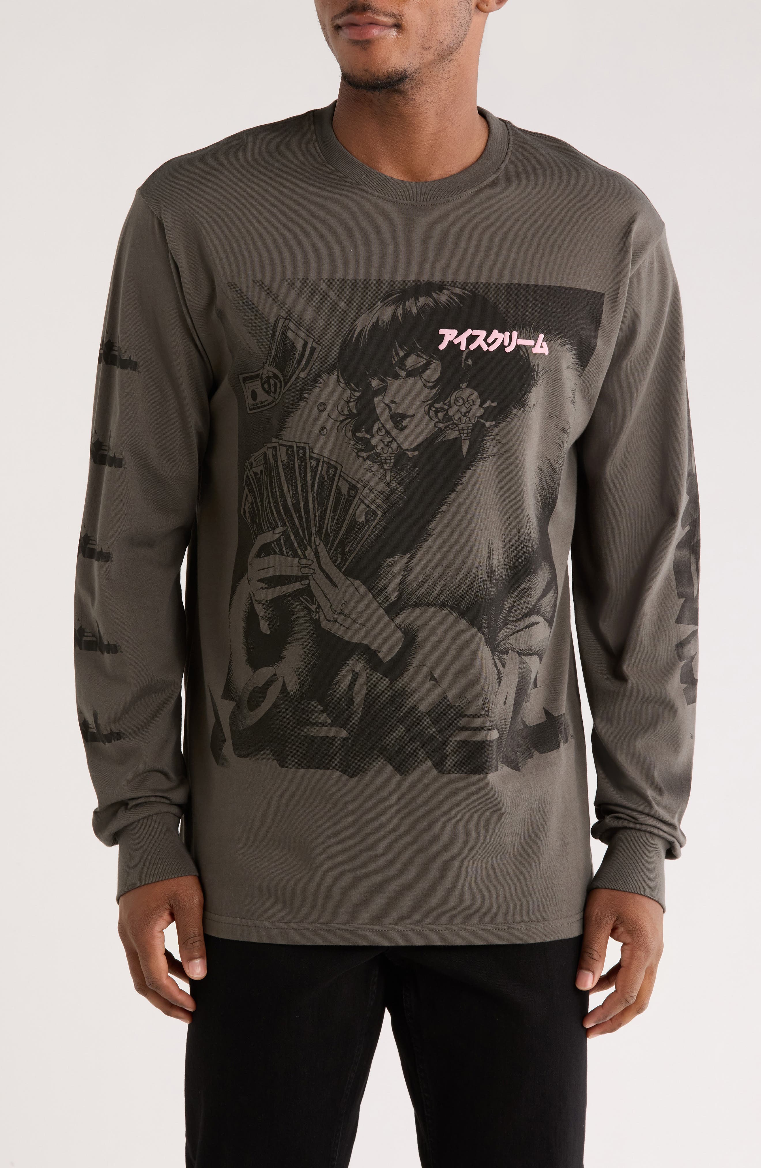 ICECREAM Count Em Long Sleeve Cotton Graphic T-Shirt