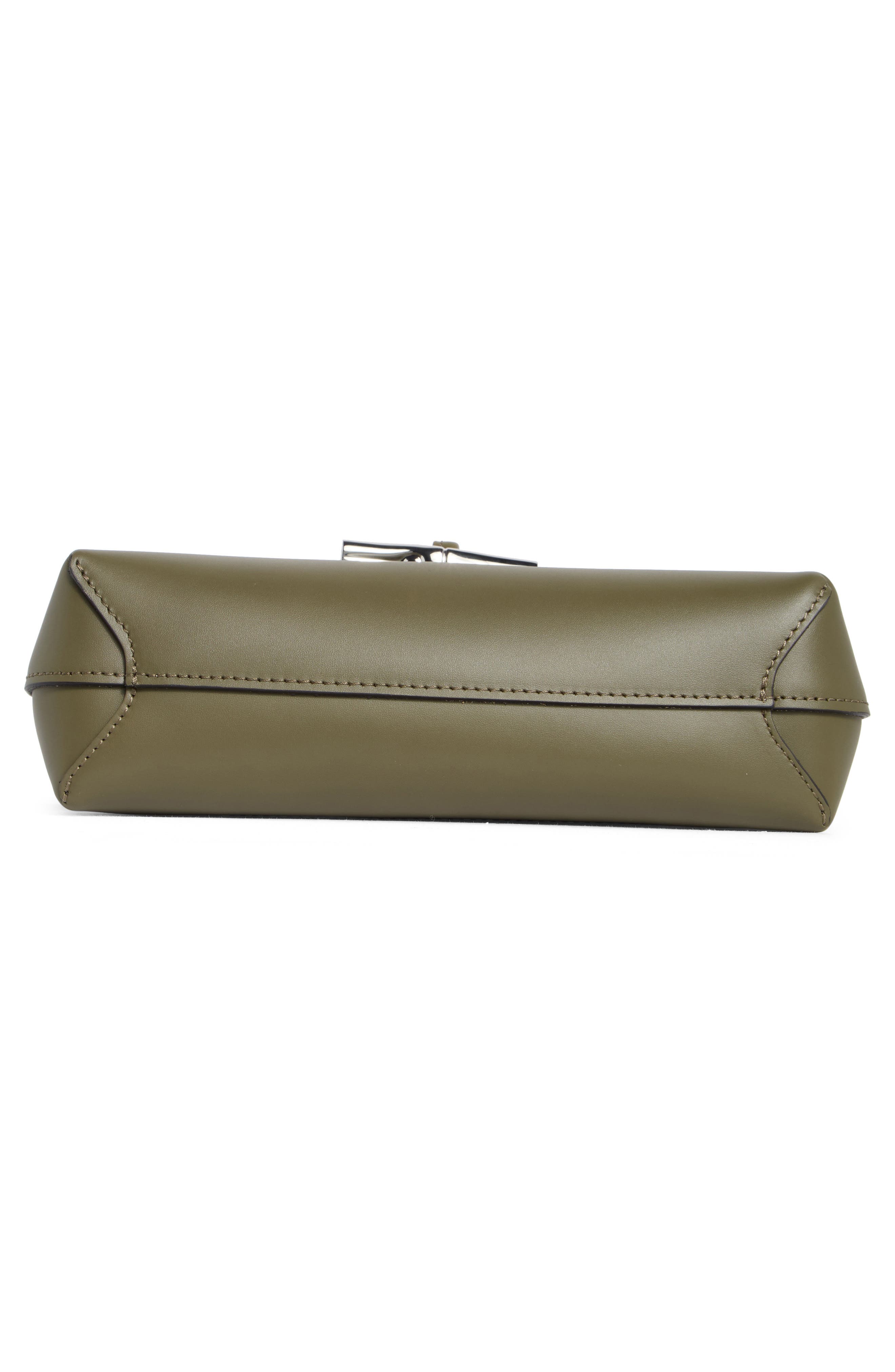 Longchamp Le Roseau Leather Shoulder Bag, Alternate, color, Khaki