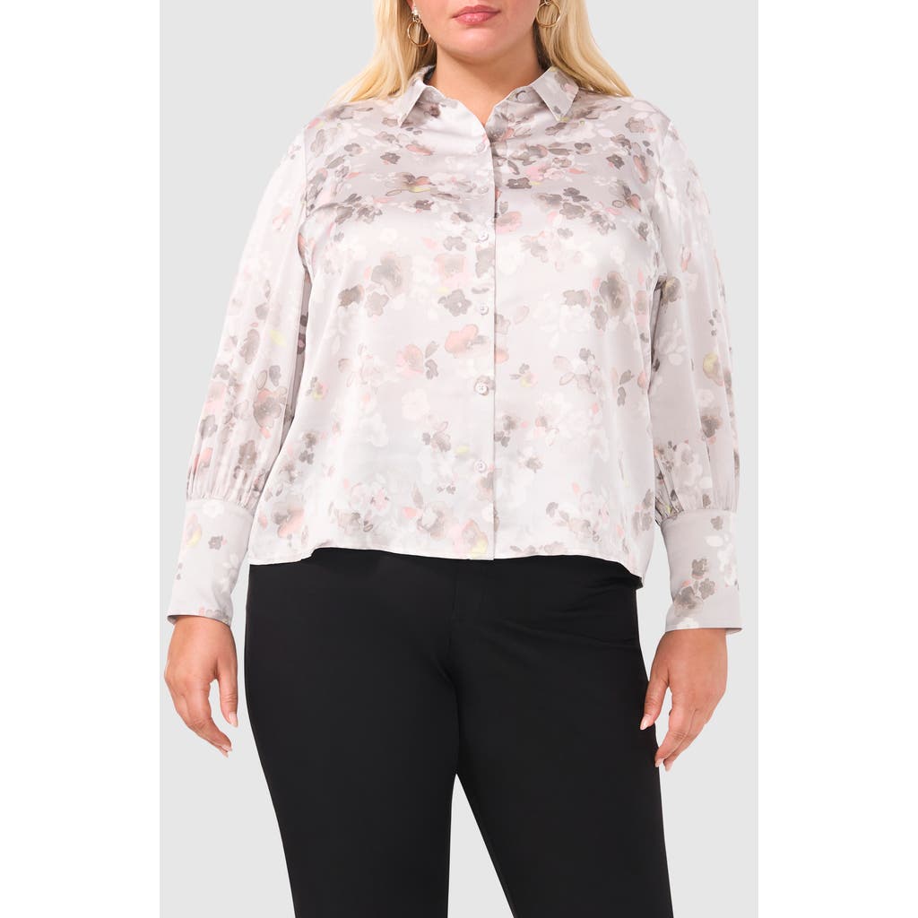 HALOGEN HALOGEN® SATIN BUTTON-UP SHIRT