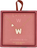 Leith Cubic Zirconia Heart & Bubble Initial Pendant Necklace