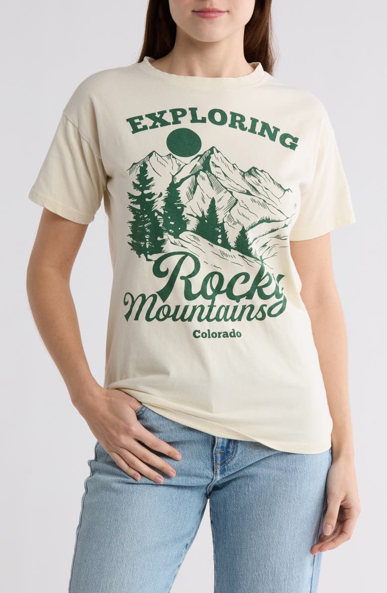 Philcos Exploring Rocky Mountains Graphic T-Shirt, Main, color, Natural Pigment