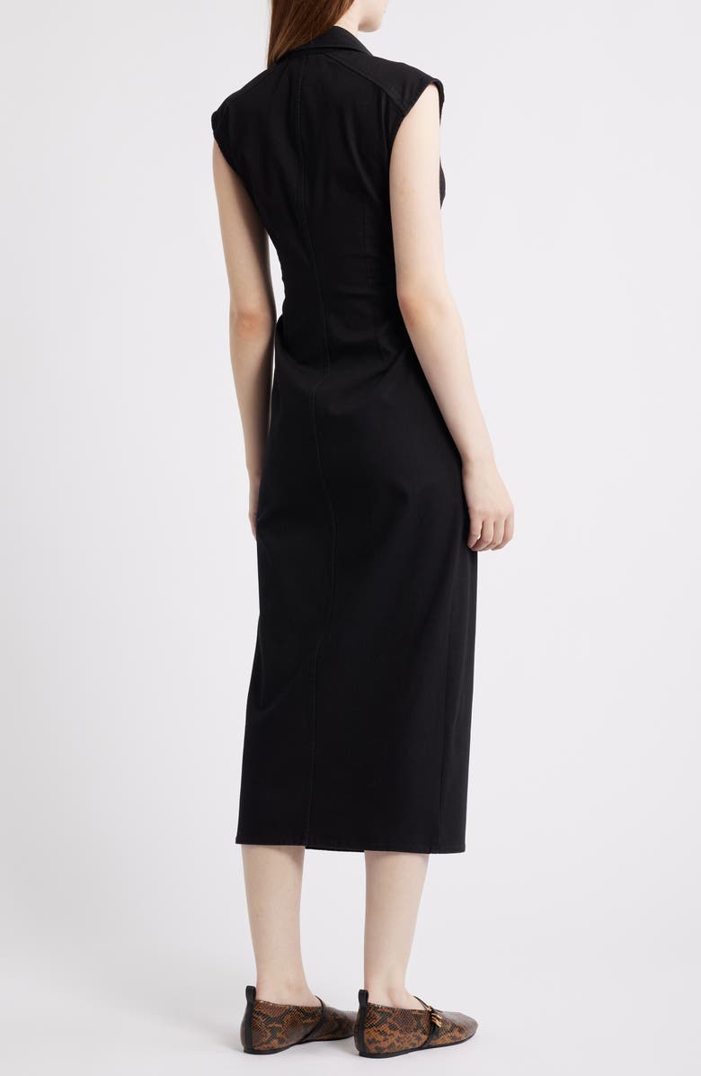 rag & bone Leah Airflex Midi Shirtdress, Alternate, color, Black