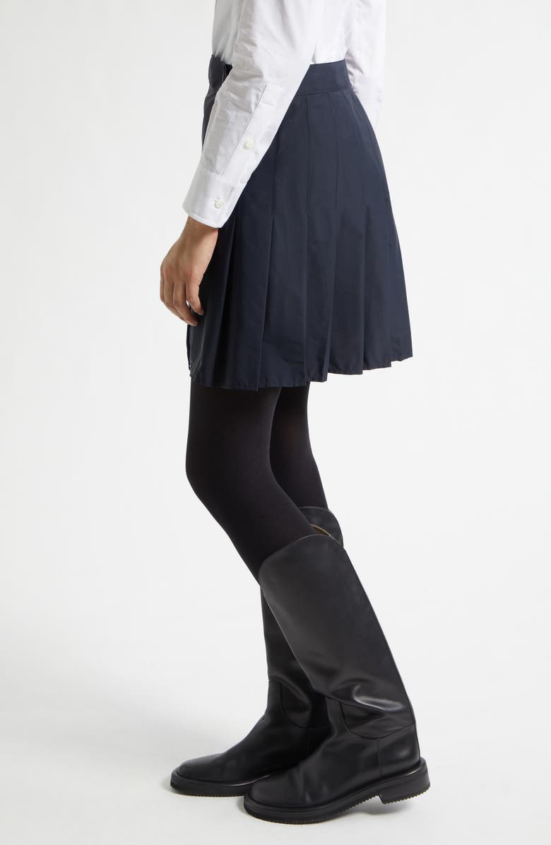 Burberry Nadina Pleated Miniskirt, Alternate, color, Silhouette Blue
