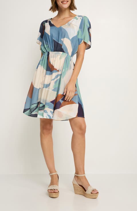 Women's Print V-Neck Dress