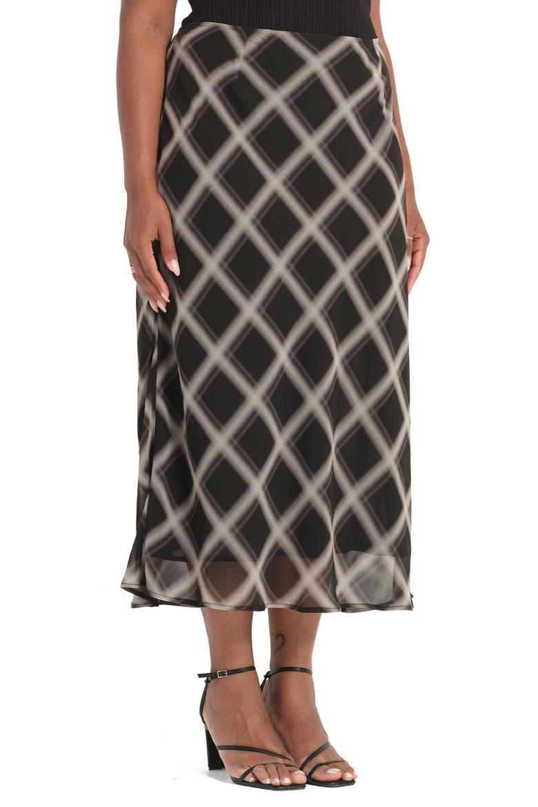 Cameron Midi Skirt, Alternate, color, BLACK/ BEIGE