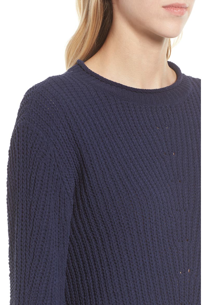 Chenille Crewneck Sweater, Alternate, color, NAVY PEACOAT