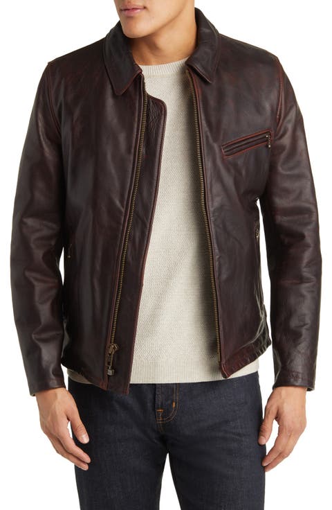 Waxy Cowhide Leather Mechanics Jacket
