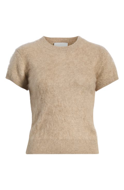 Darcy Brushed Cashmere Short Sleeve Sweater