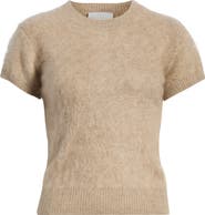 Reformation Darcy Brushed Cashmere Short Sleeve Sweater