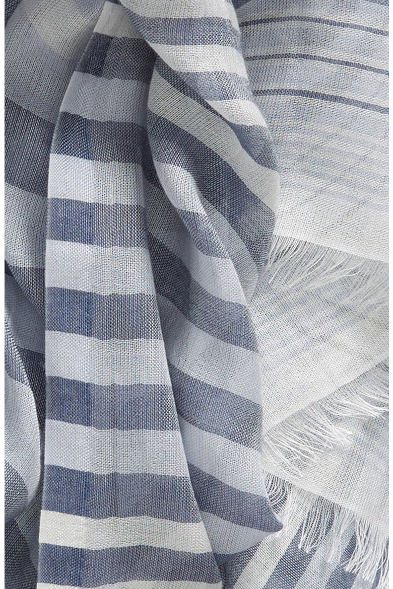 Variegated Stripe Wrap Scarf, Alternate, color, BLUE