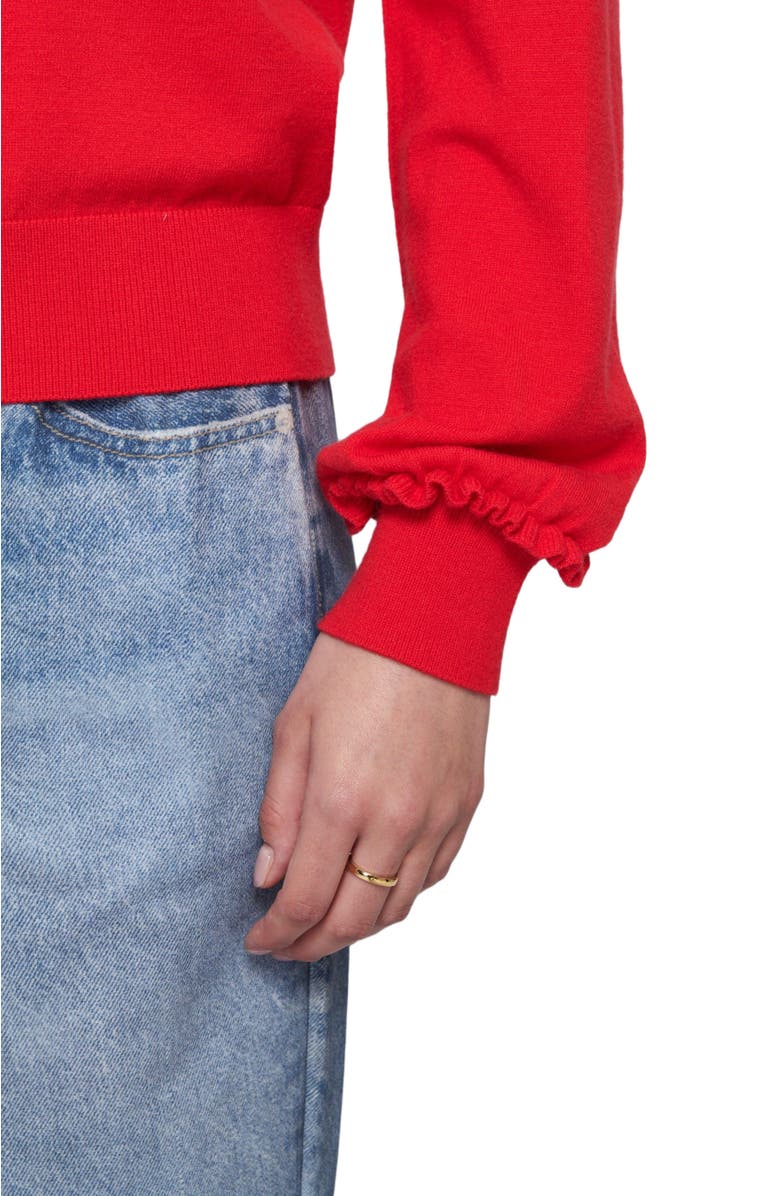 ELLE Collection Fine Gauge Light Weight Cardigan Sweater, Alternate, color, Red Amour