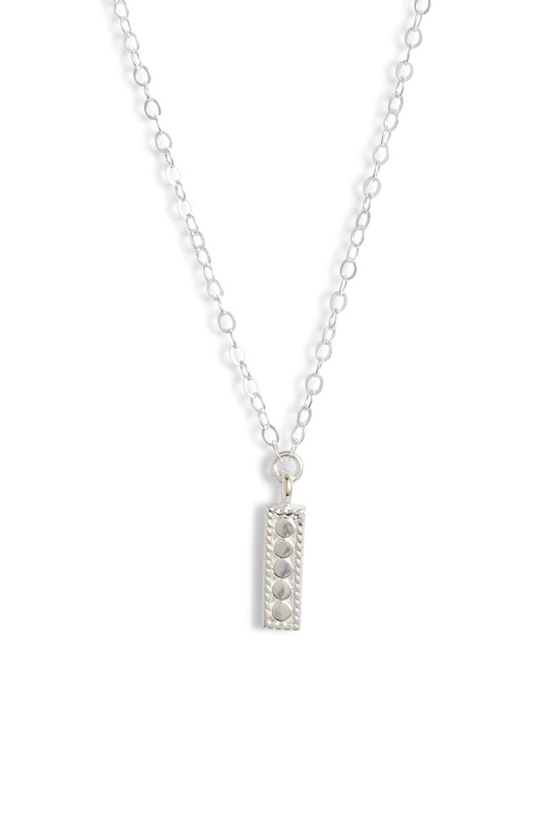 Mini Vertical Bar Charity Pendant Necklace, Main, color, SILVER
