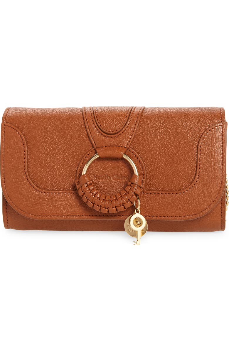 See by Chloé Hana Large Leather Wallet on a Chain, Main, color,