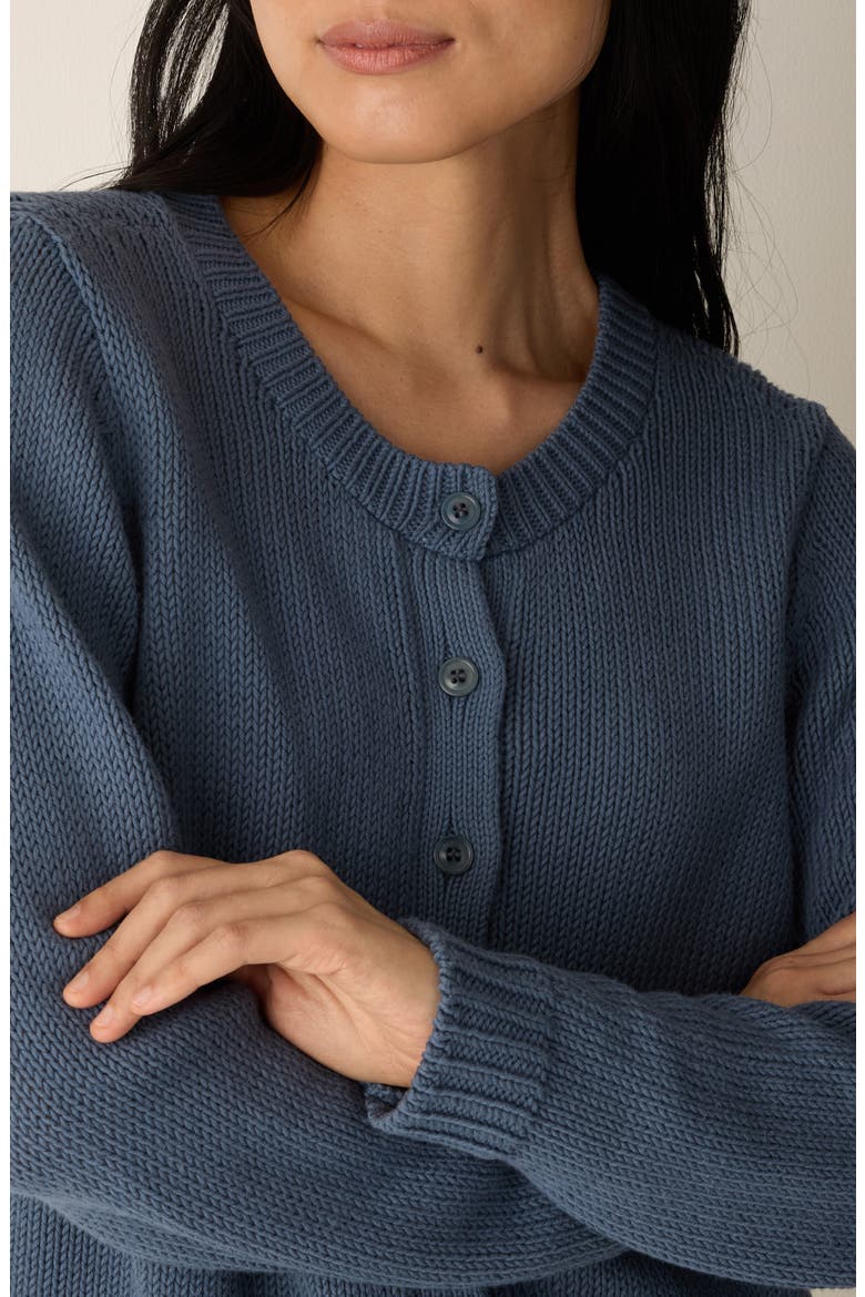 Organic Cotton Crewneck Cardigan, Alternate, color, COLDSPRING