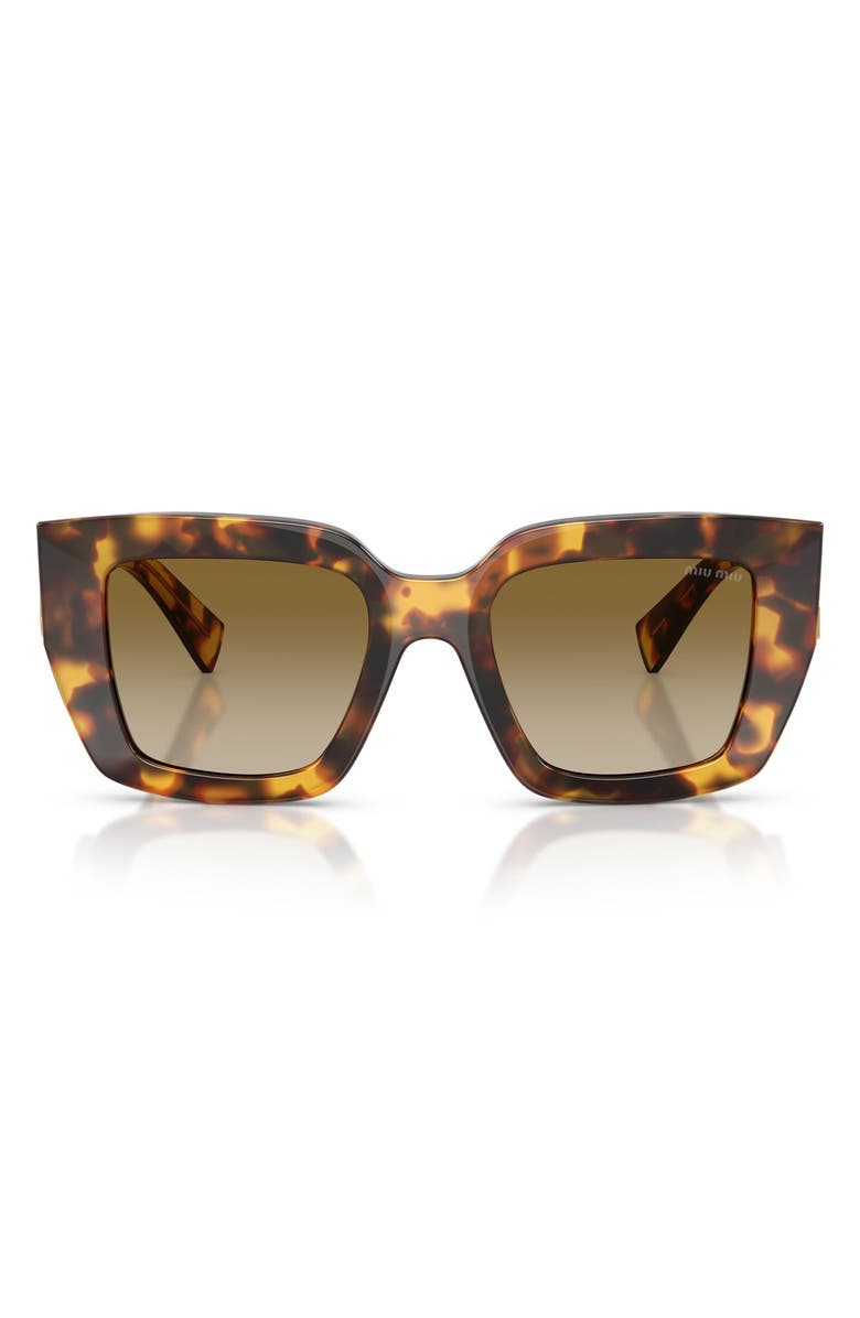 Miu Miu 51mm Gradient Square Sunglasses, Main, color, Honey Havana / Brown Gradient