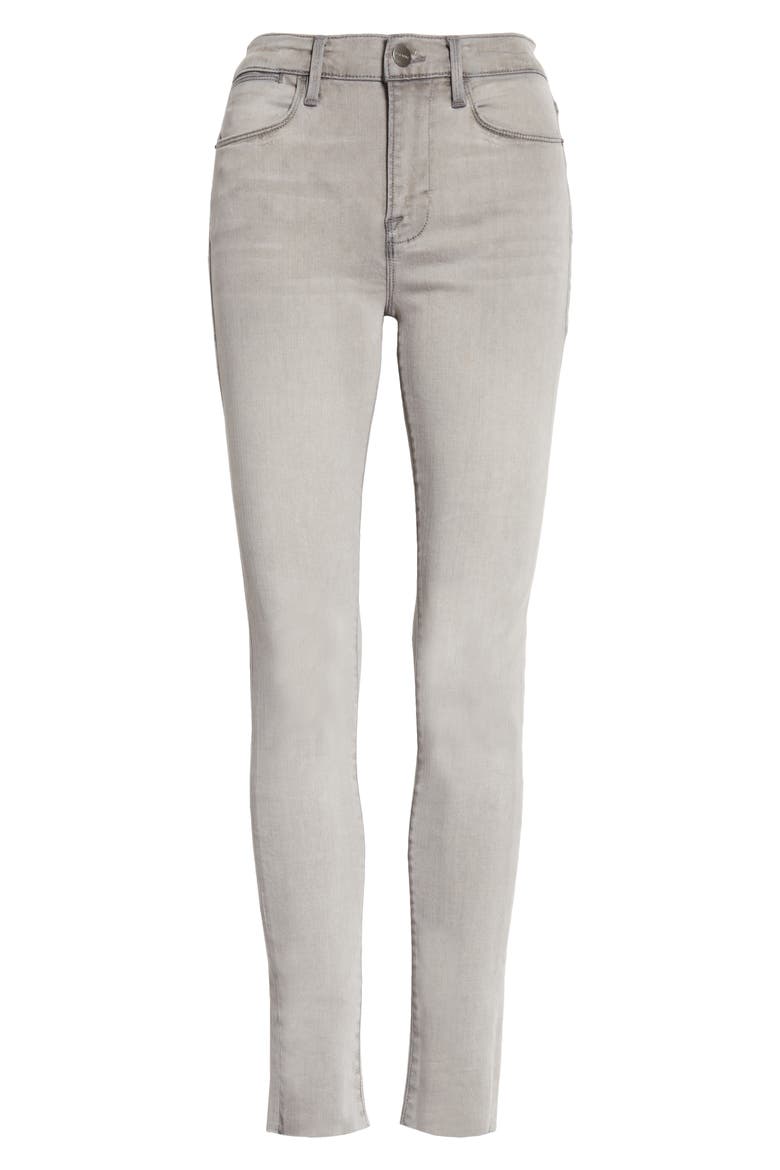 Le High Raw Edge Ankle Skinny Jeans, Alternate, color, STONEWAY