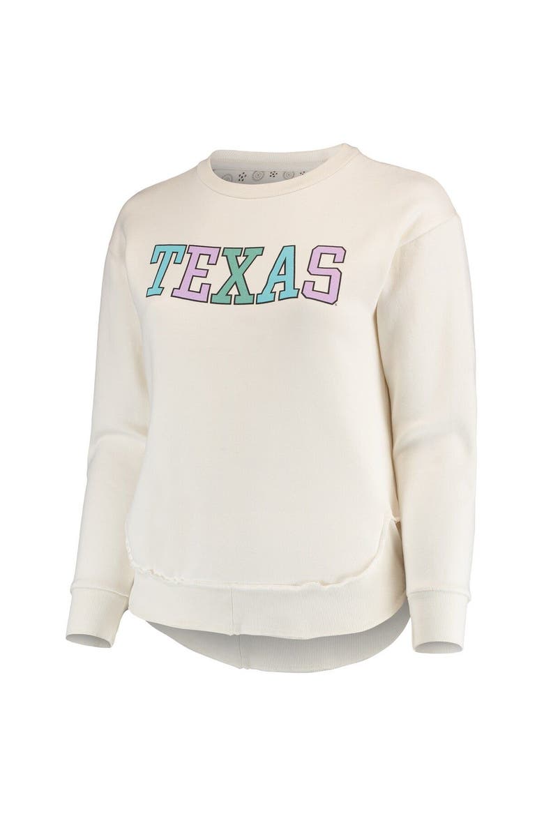 Women's Pressbox Cream Texas Longhorns Multi-Pastel Oversized Pullover Sweatshirt, Alternate, color, Cream