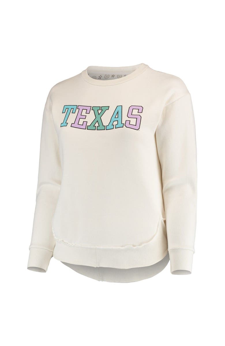 PRESSBOX Women's Pressbox Cream Texas Longhorns Multi-Pastel Oversized Pullover Sweatshirt, Alternate, color,