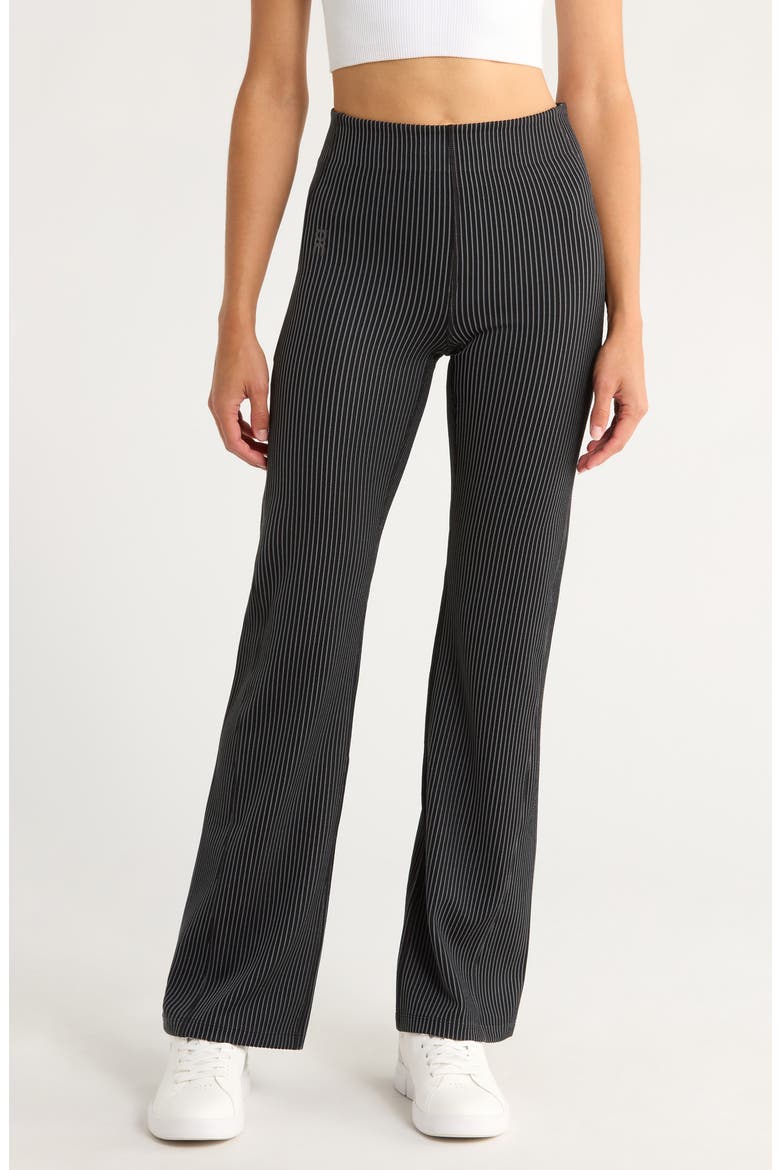 All Day Ribbed High Waist Pants, Main, color, BLACK/ ROCK