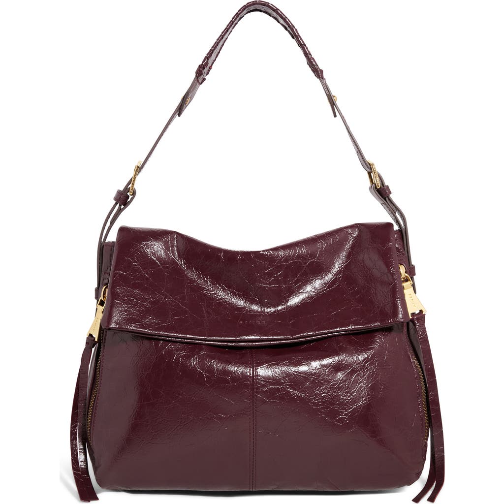 Aimee Kestenberg Bali Double Entry Leather Hobo In Burgundy