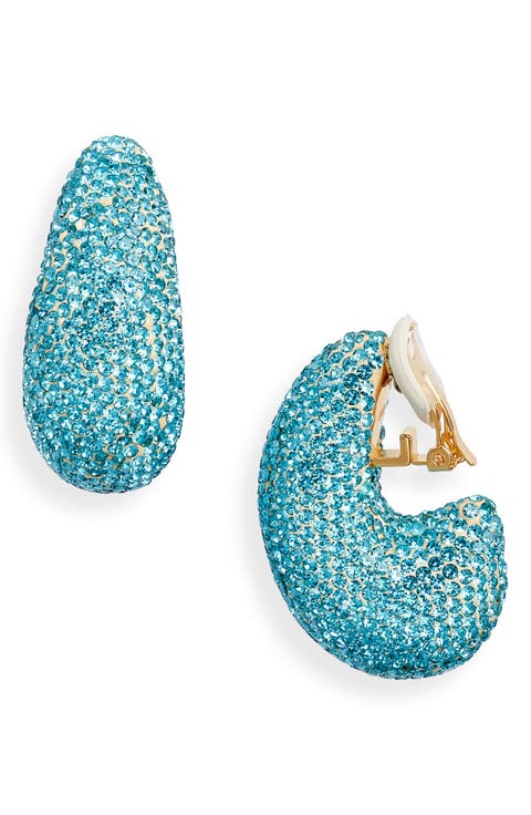 Pavé Dome Clip-On Hoop Earrings