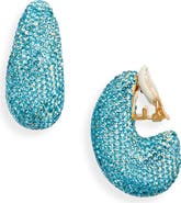 Lele Sadoughi Pavé Dome Clip-On Hoop Earrings