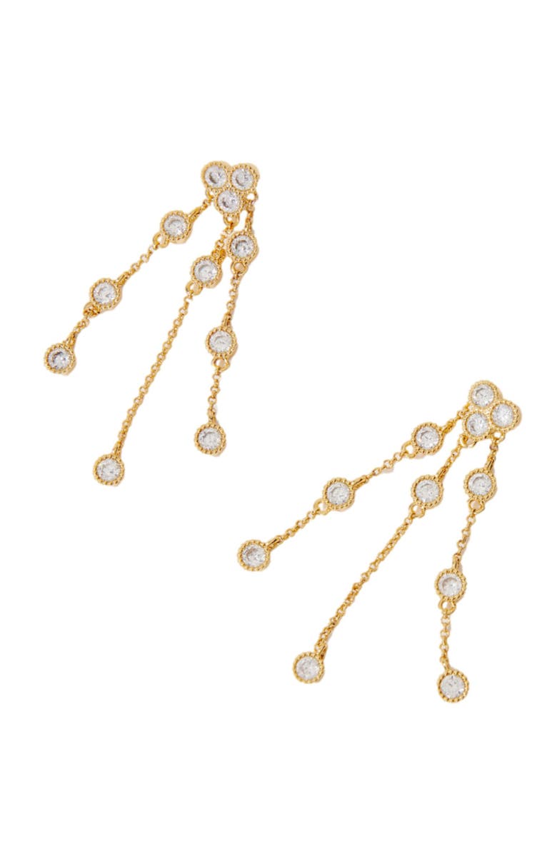 maje Gold-plated recycled brass earrings, Alternate, color, 