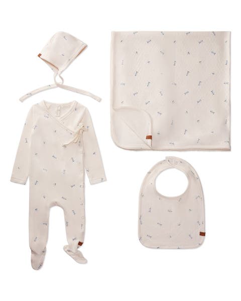 4 Piece Baby Rayon Blend Pointelle Footie Set