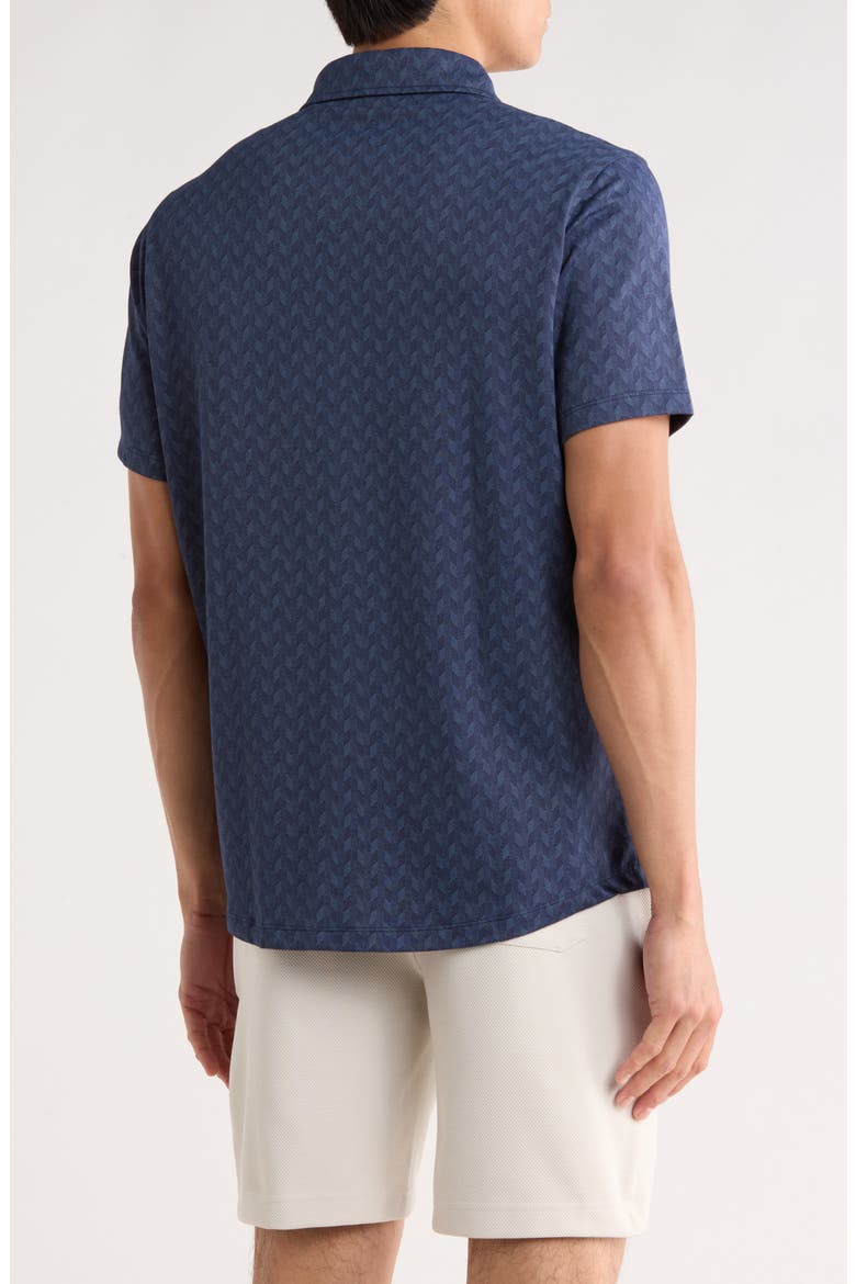 Ruben Herringbone Button Up Knit Shirt, Alternate, color, BLUE NIGHT