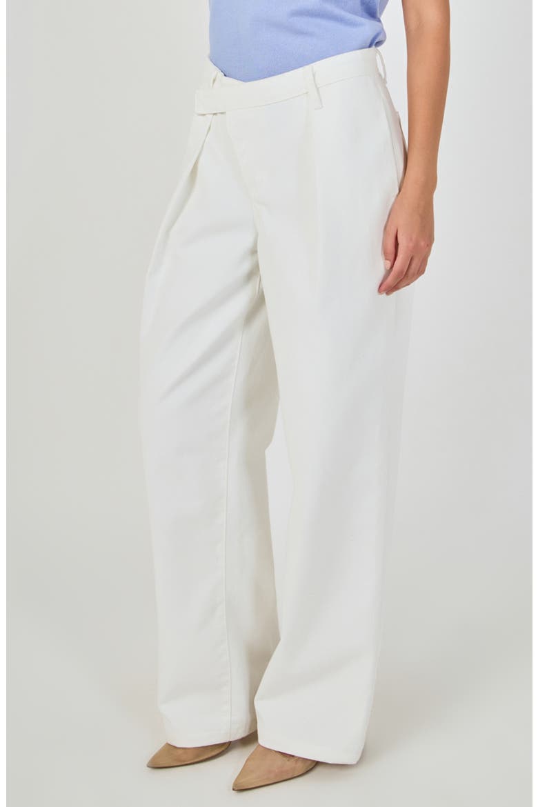 Crossover Waist Wide Leg Jeans, Alternate, color, WHITE