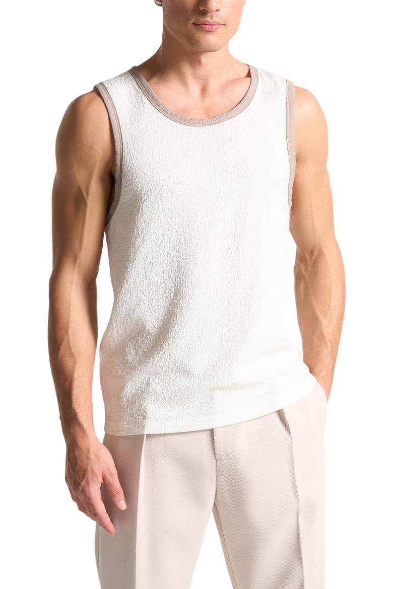 Seersucker Vest, Alternate, color, White/Beige