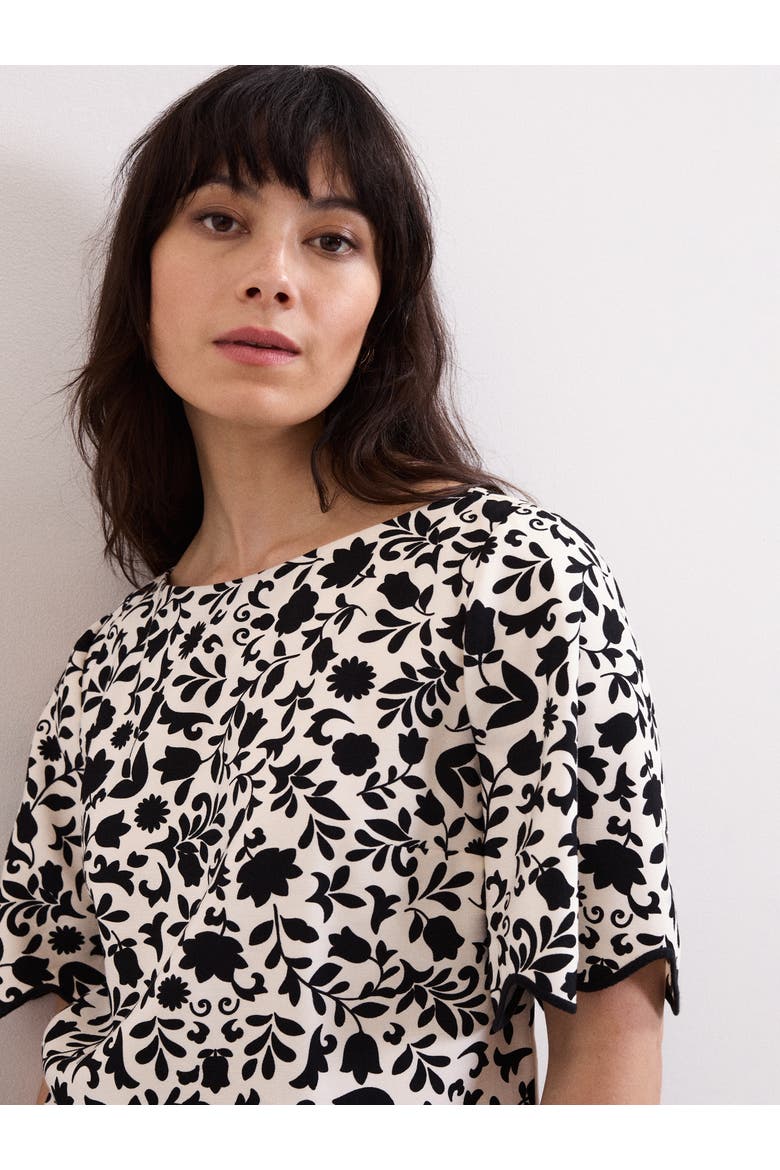 Abi Printed Top, Alternate, color, Black/Ivory