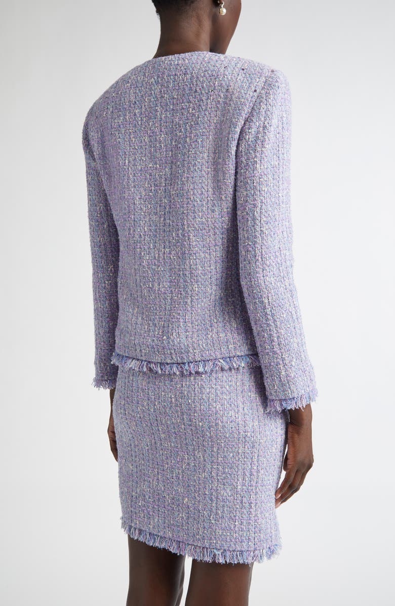 ST. JOHN Sinclair Monroe Tweed Jacket, Alternate, color, Light Violet/ Blue Lagoon
