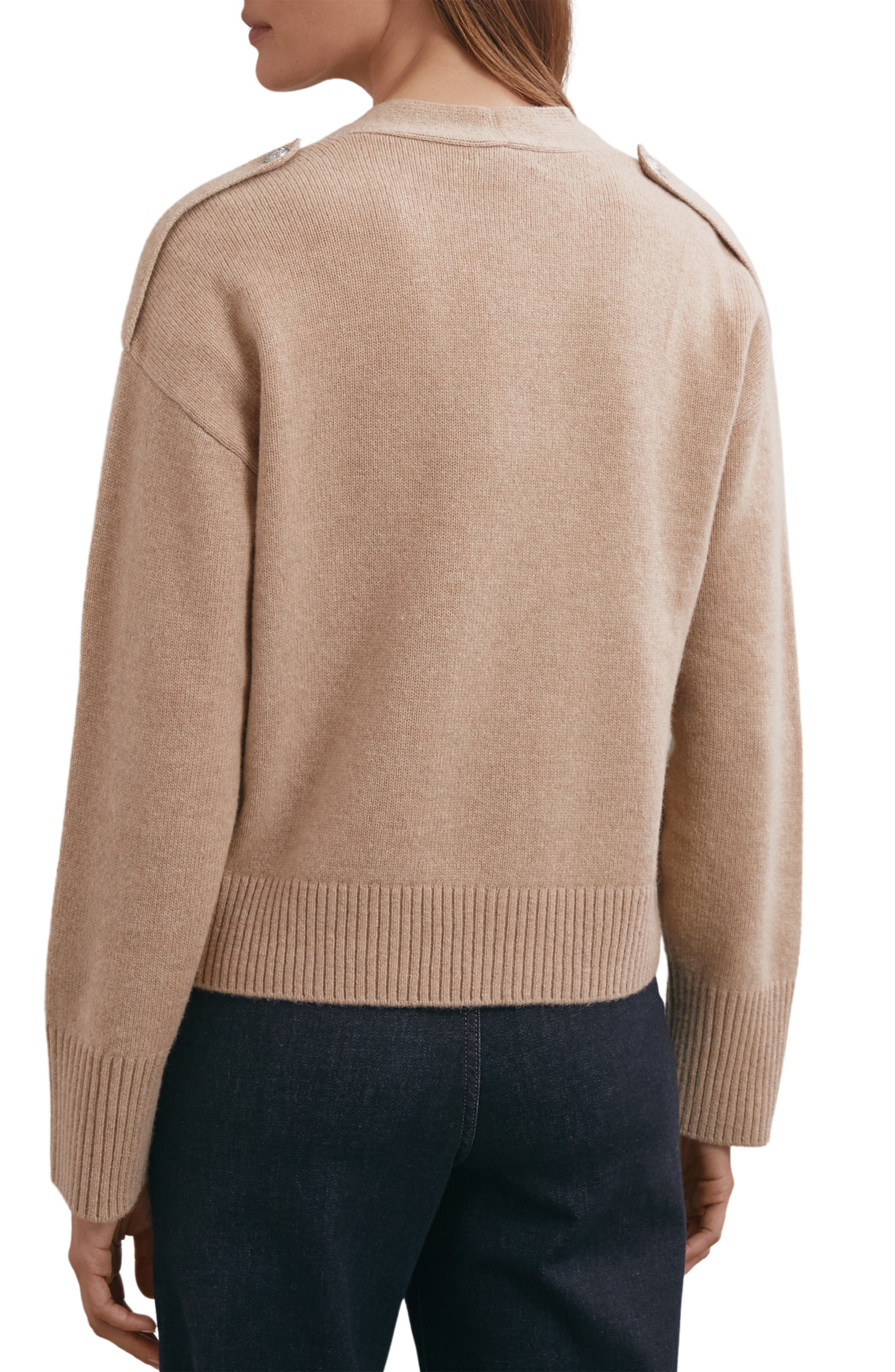 Maya V-Neck Wool-Blend Cardigan - image 2