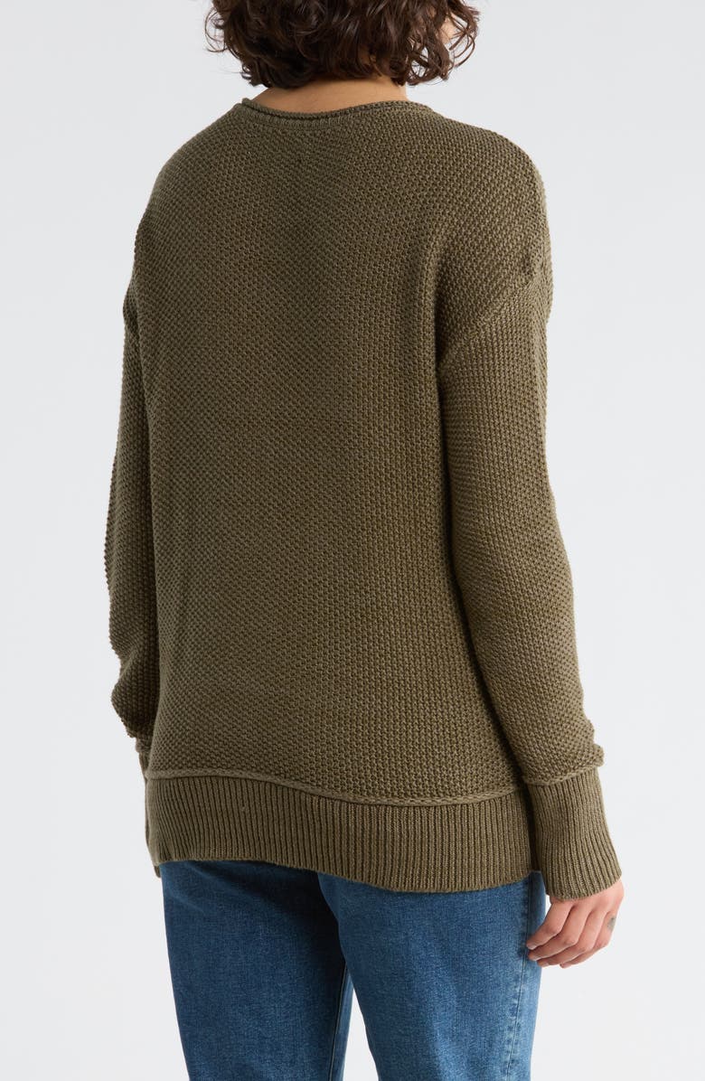 Lucky Brand Textured V-Neck Sweater, Alternate, color, Olive