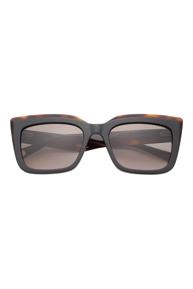 55mm Polarized Cat Eye Sunglasses, Main, color, BLACK